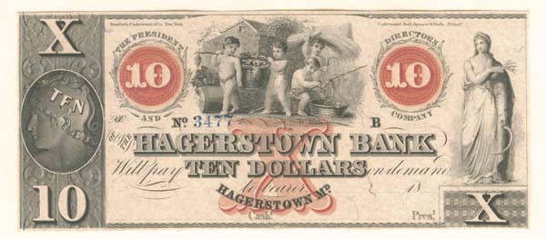 Hagerstown Bank - Obsolete Banknote